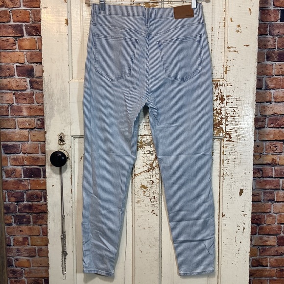 💙Madewell 10” High-Rise Skinny Crop Piper Stripe Jeans - Picture 9 of 11